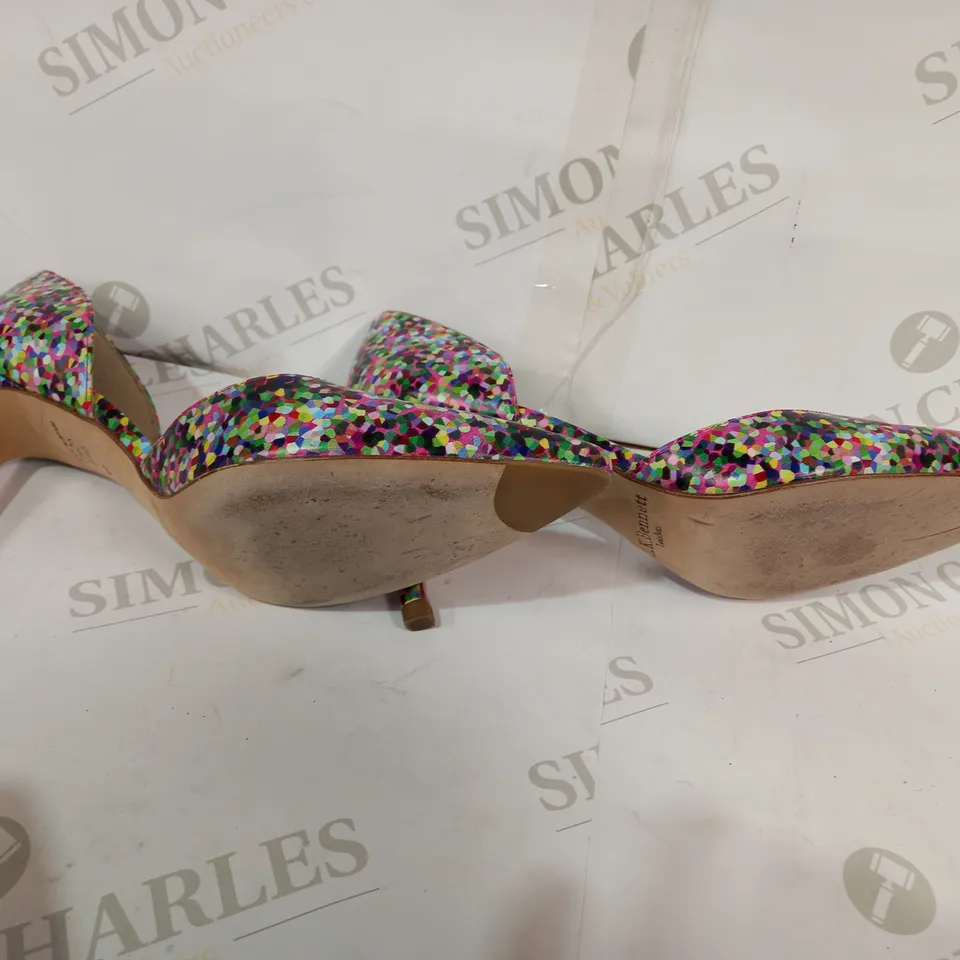 PAIR OF LK BENNETT MULTICOLOURED HIGH HEELS SIZE 38