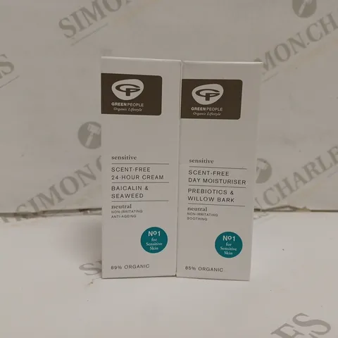 2 BOXED GREEN PEOPLE SCENT-FREE 24-HOUR CREAM 
