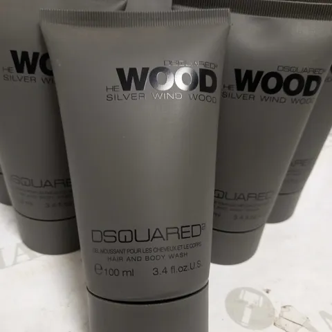 DSQUARED2 HE WOOD SILVER WIND WOOD FACE AND BODY WASH 100ml x8