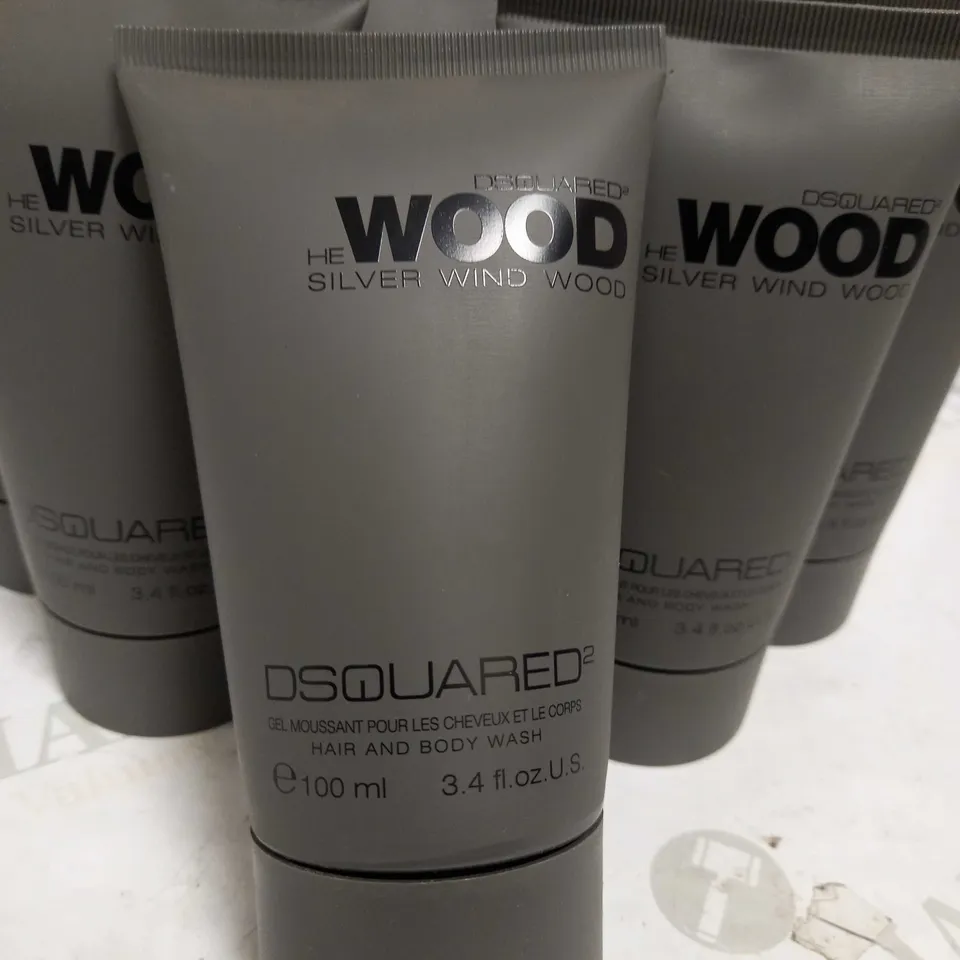 DSQUARED2 HE WOOD SILVER WIND WOOD FACE AND BODY WASH 100ml x8