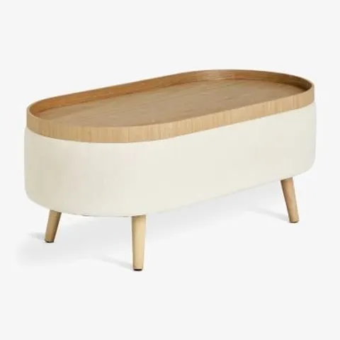 BOXED HABITAT INGO COFFEE TABLE - CREAM (1 BOX)