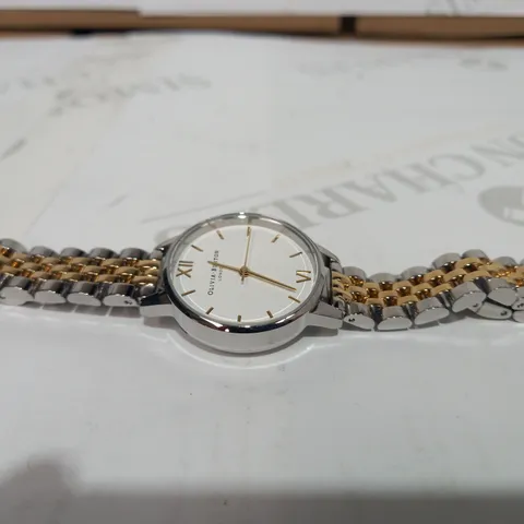OLIVIA BURTON STAINLESS STEEL WRISTWATCH IN SILVER AND GOLD EFFECT