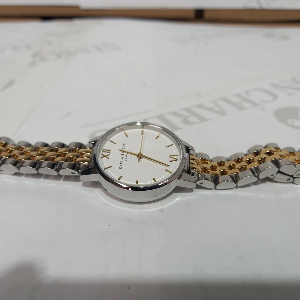 OLIVIA BURTON STAINLESS STEEL WRISTWATCH IN SILVER AND GOLD EFFECT