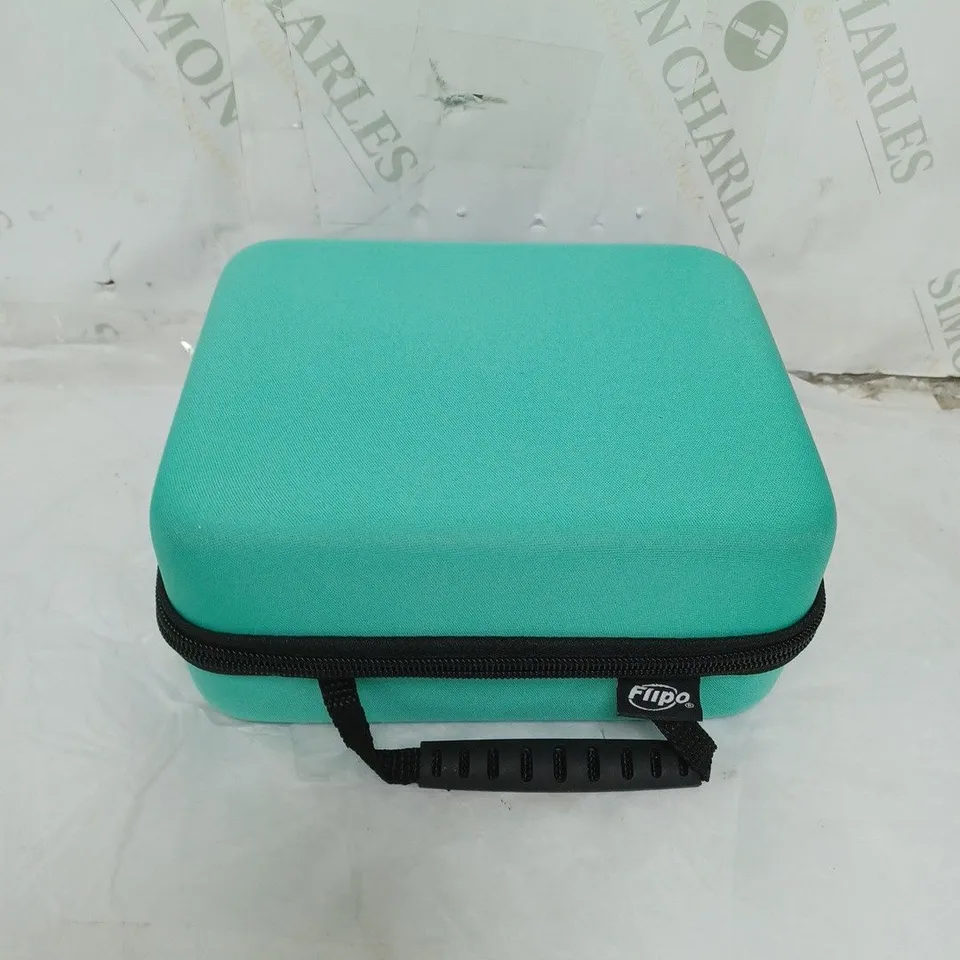 BOXED LOT OF 2 GREEN STORAGE CASES BY FLIPO