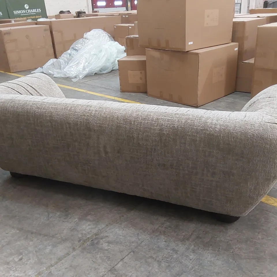 QUALITY DESIGNER ROCHE 4 SEATER OMBRA FABRIC SOFA - BEIGE 