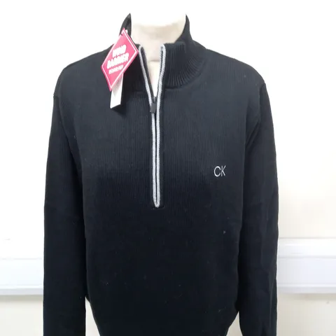 CALVIN KLEIN GOLF HALF ZIP KNITTED CARDIGAN SIZE M
