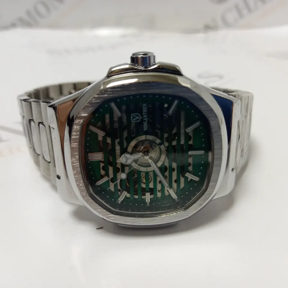 MENS VONLANTHEN AUTOMATIC WATCH – SKELETON DIAL – STAINLESS STEEL STRAP – GLASS EXHIBITION BACK CASE