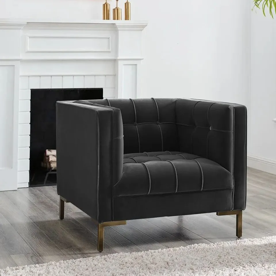 BOXED ISABELLA  UPHOLSTERED CLUB CHAIR IN GREY 