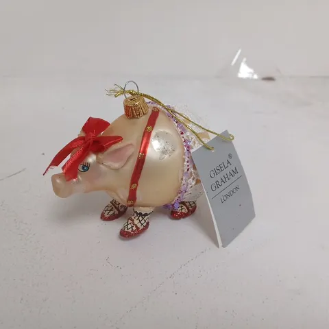 LOT OF 48 BRAND NEW GISELLA GRAHAM PIG THEMED HANGING TREE DECORATIONS - 8 x 6-packs