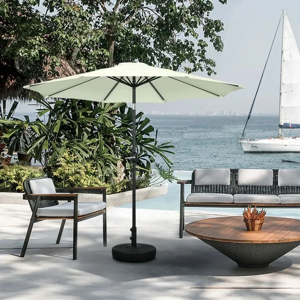 BOXED HATBORO 2.7 M TRADITIONAL PARASOL FABRIC IN CREAM 