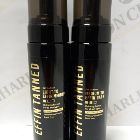 LOT OF 2 EFFN TANNING FOAMS TO INCLUDE LIGHT TO MEDIUM & MEDIUM TO DARK
