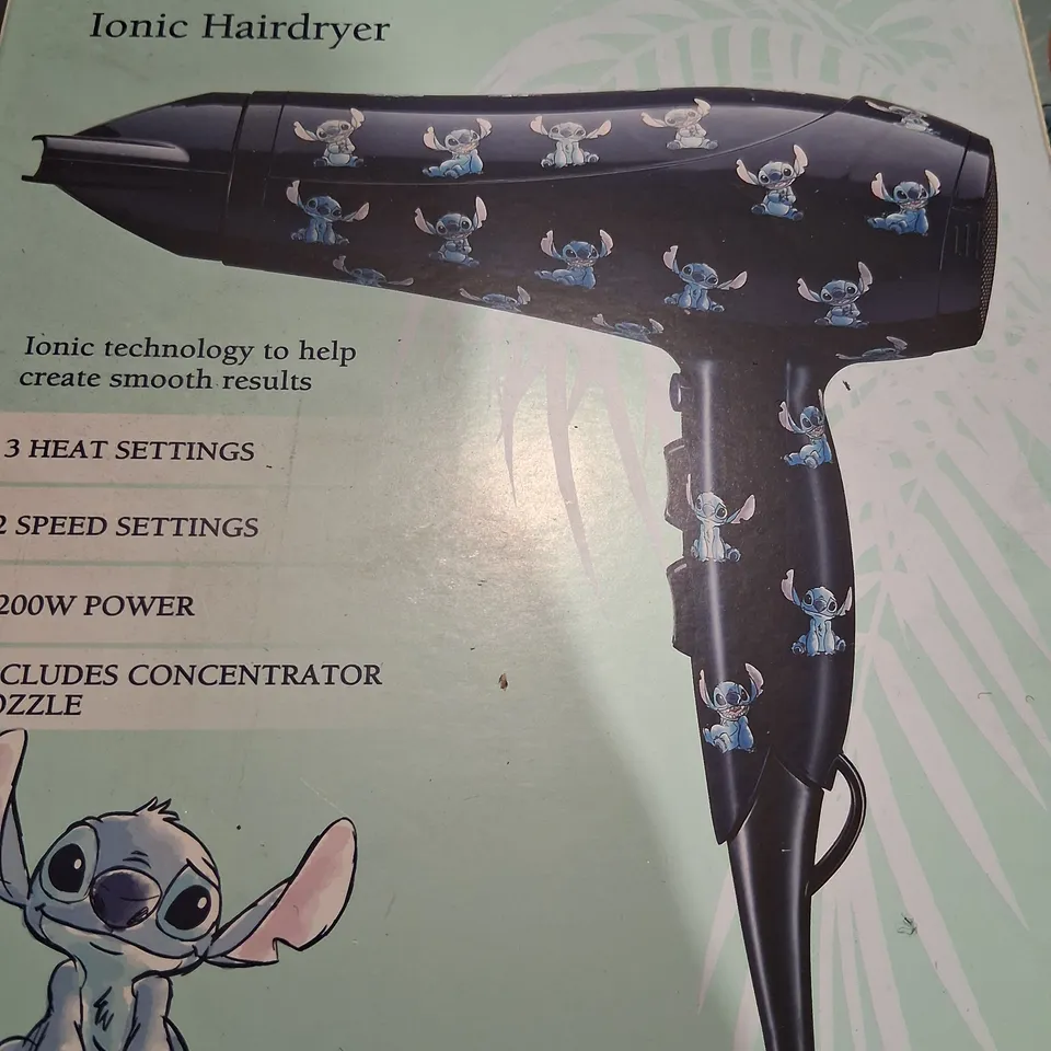 BRAND NEW BOXED DISNEY STITCH IONIC HAIRDRYER 