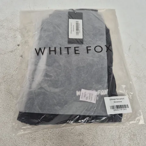 BAGGED WHITE FOX OFFSTAGE FLARE PANTS IN MONOCHROME - SMALL