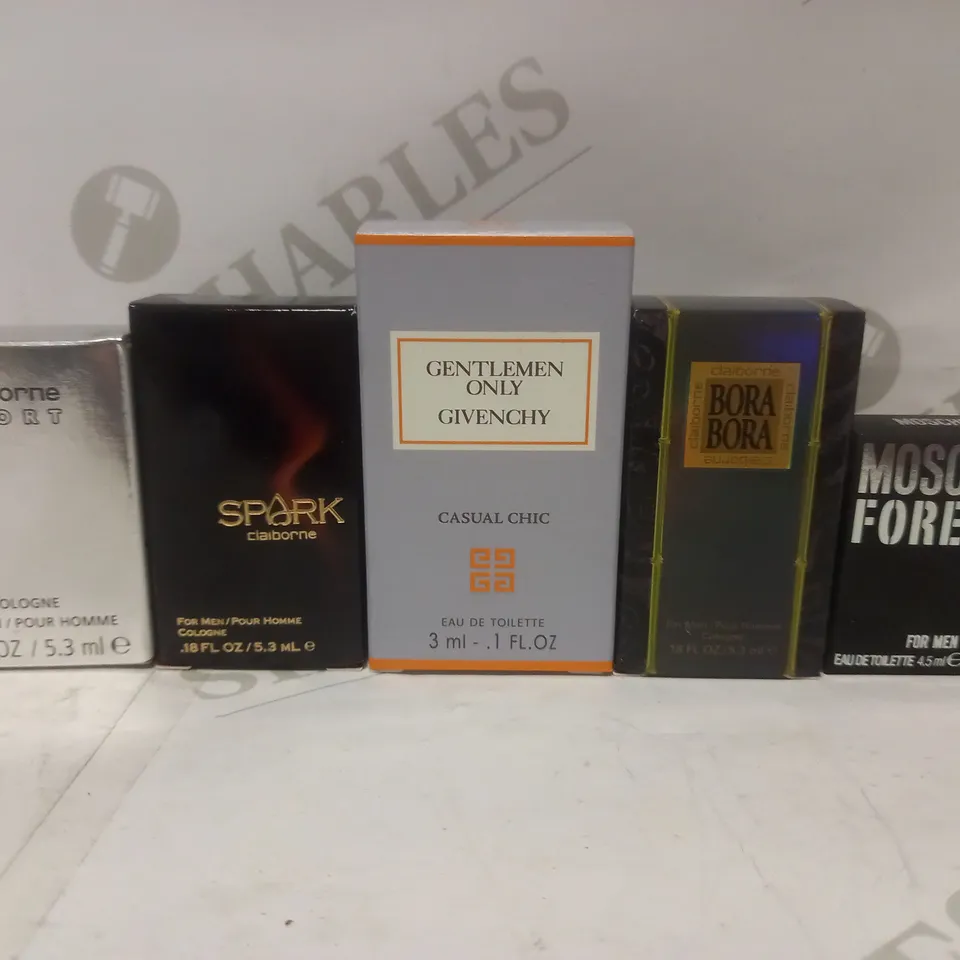 LOT TO CONTAIN APPROX. 30 X ASSORTED SAMPLE FRAGRANCES, BRANDS & VOLUMES WILL VARY AS PICTURED. (6 GIFT SETS X 5 FRAGRANCES)