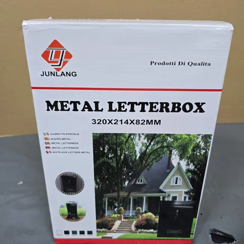 JUNLANG METAL LETTERBOX 320X214X82MM – BOXED - BLACK