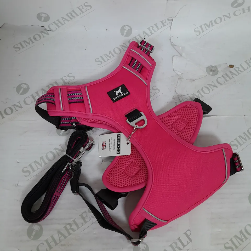 TUFFDOG EASY FIT DOG HARNESS IN HOT PINK SIZE L