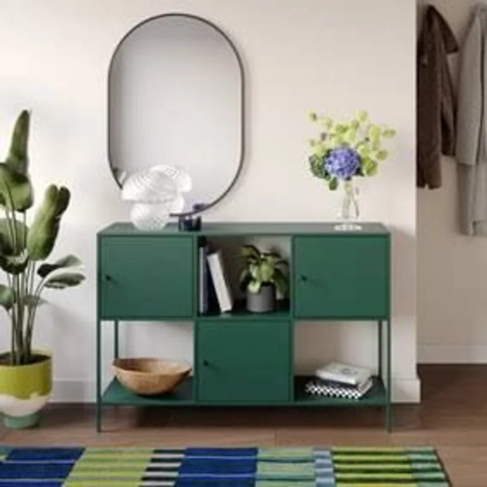 BOXED CORIN METAL TV UNIT FOR TVS UP TO 50" - BOTTLE GREEN (1 BOX)