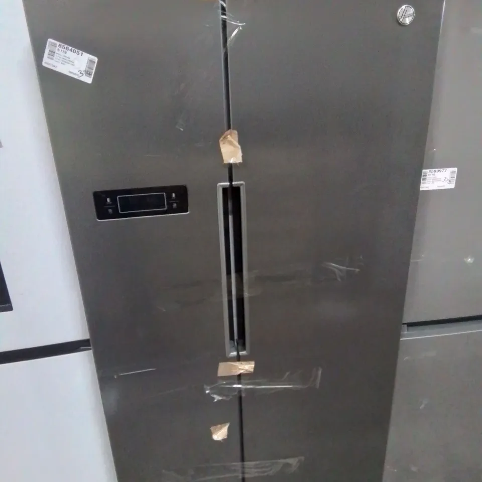 HOOVER HHSBSO6174XK FREESTANDING AMERICAN FRIDGE FREEZER, TOTAL NO FROST, 521L TOTAL CAPACITY, 90.2CM WIDE, STAINLESS STEEL, 34004186 [ENERGY CLASS E]