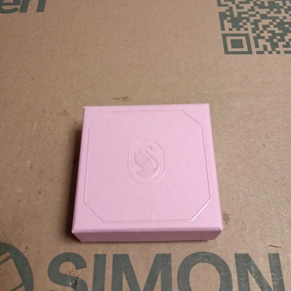 SWAROVSKI PINK HEART DROP EARRINGS SET IN PINK PRESENTATION BOX