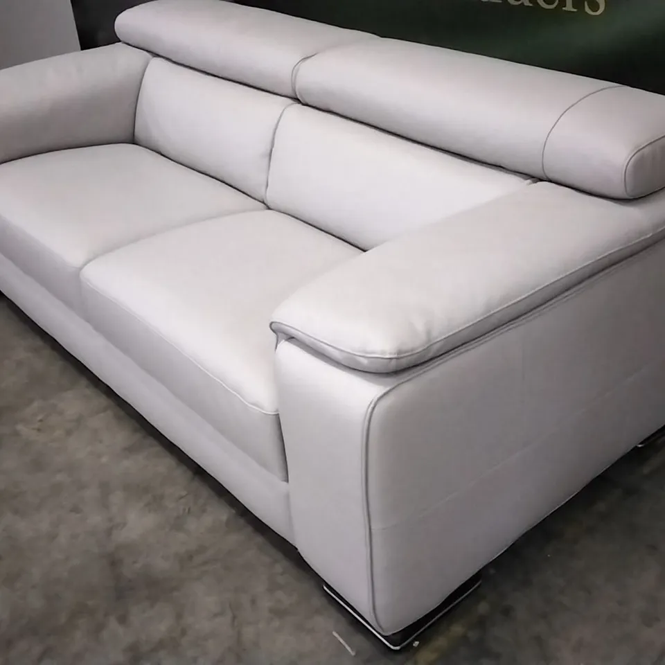 QUALITY ITALIAN DESIGNER MELO SOFA WHITE GREY LEATHER