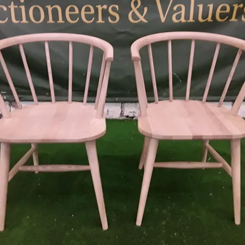 SET OF 2 BOXED OAK DINING CHAIRS