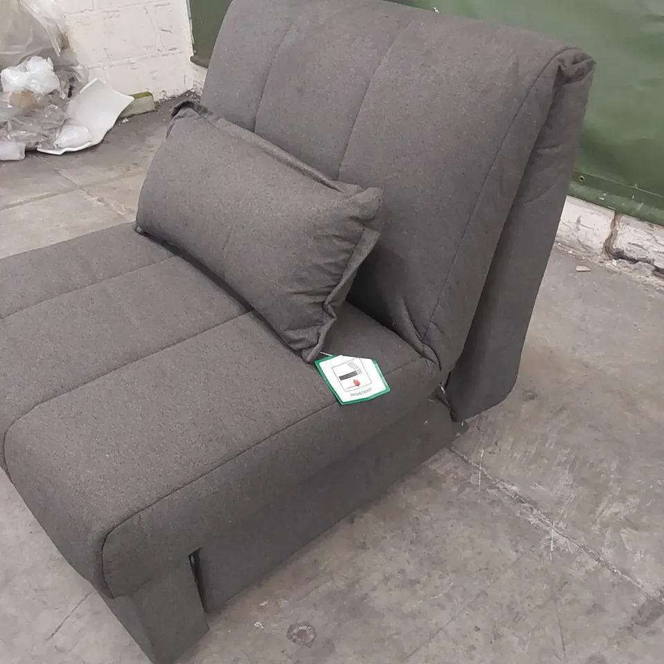 QUALITY DESIGNER APPLEY SINGLE SEATER SOFA BED - CHARCOAL GREY