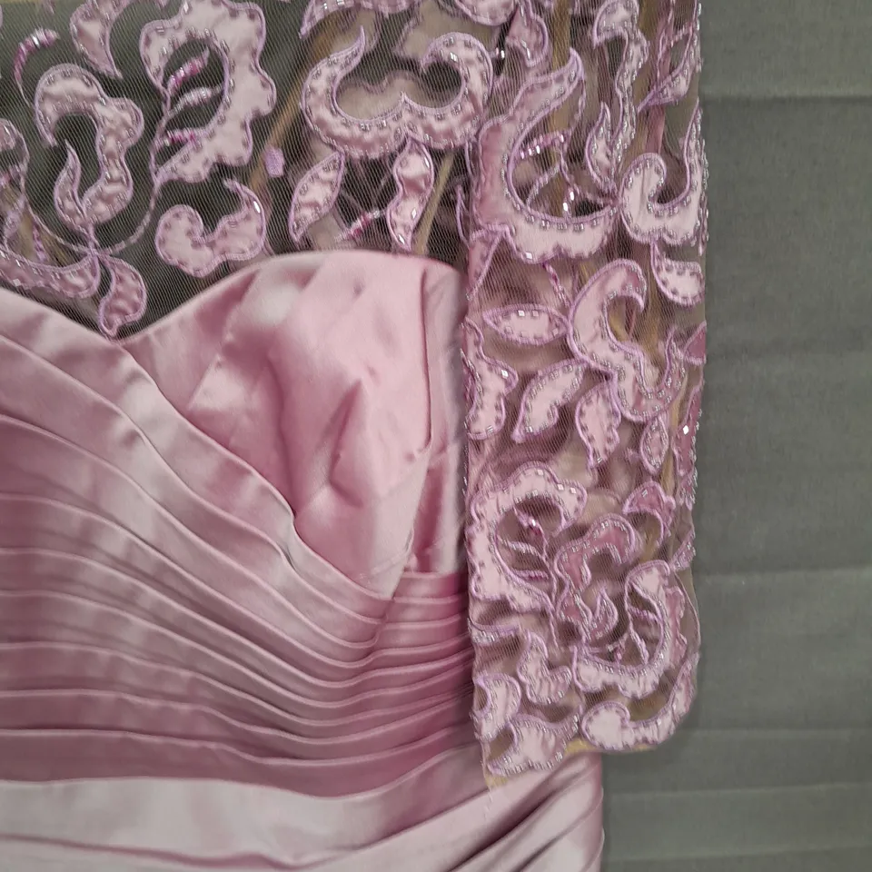 JOHN CHARLES PINK LACE EMBELLISHED DRESS IN PINK - 14 