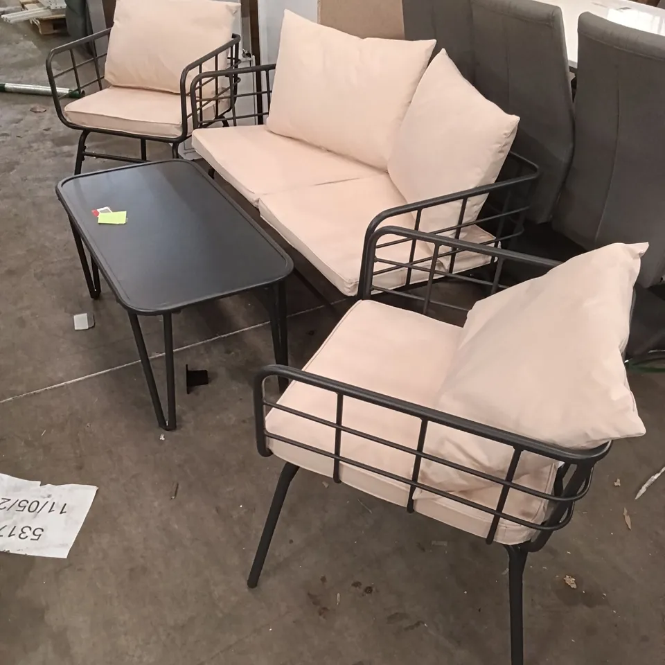 COSTWAY 4 PCS PATIO CONVERSATION SET OUTDOOR FURNITURE LOVESEAT COFFEE TABLE 2 CHAIRS