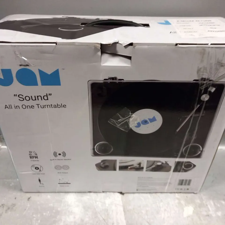 BOXED JAM 'SOUND' ALL IN ONE TURNTABLE TTP200-BK-GB