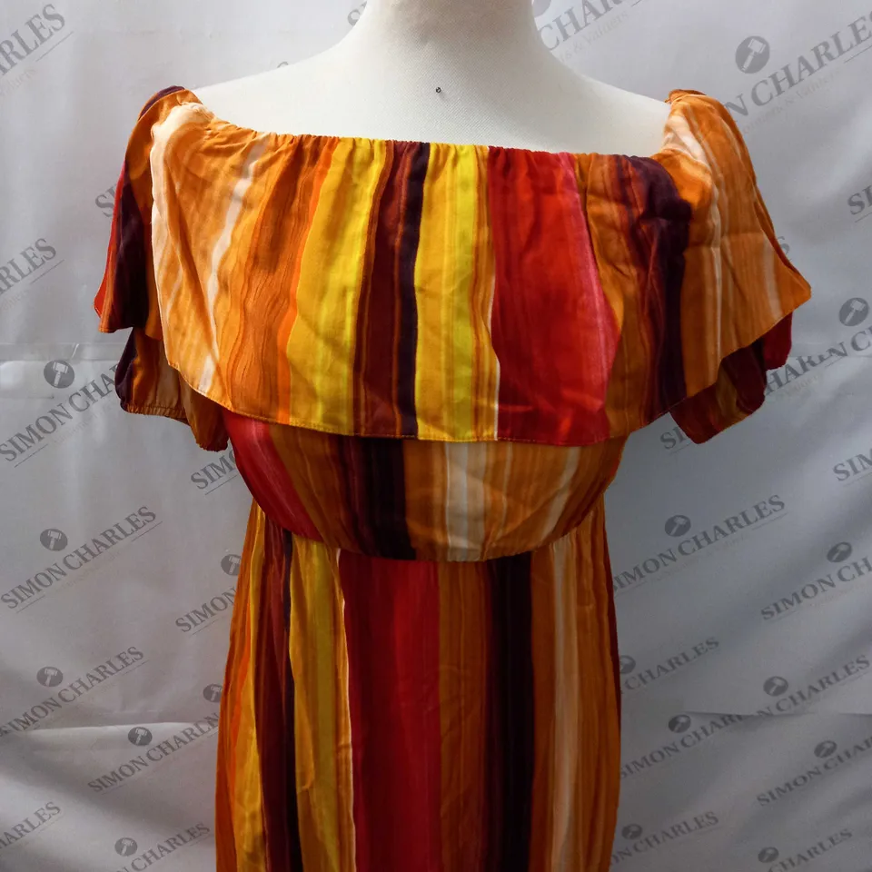 ROMAN RUFFLE BARDOT MAXI DRESS SIZE 8