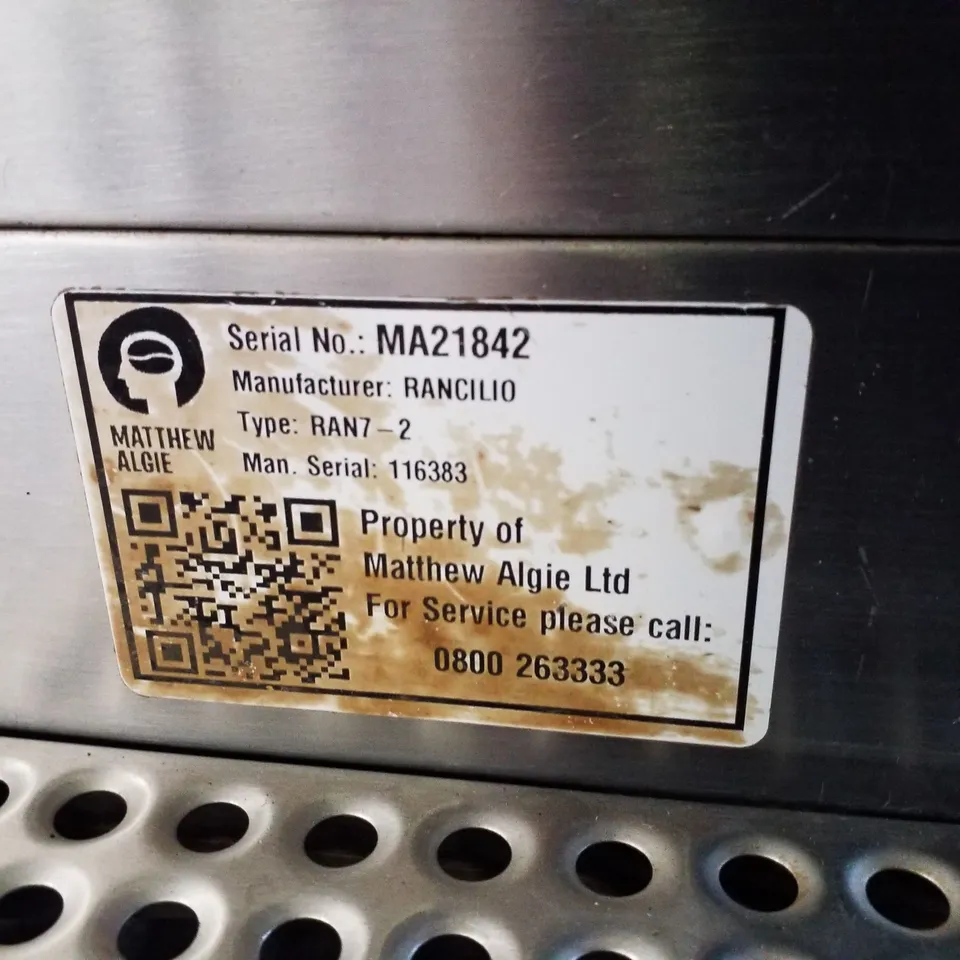 RANCILIO RAN7-2 COMMERCIAL 2 BARRISTA COFFEE MACHINE 