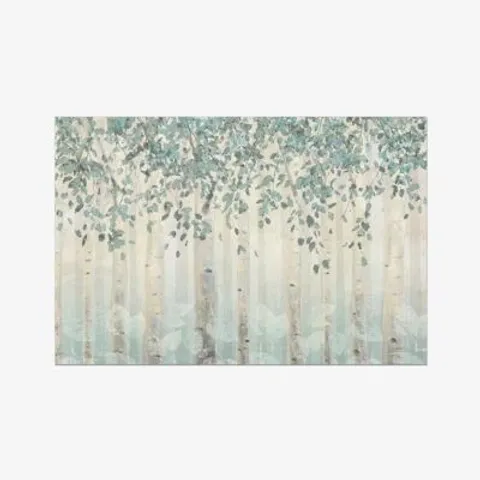 BOXED DREAM FOREST I SILVER LEAVES BY JAMES WIENS PAINTING - NO FRAME