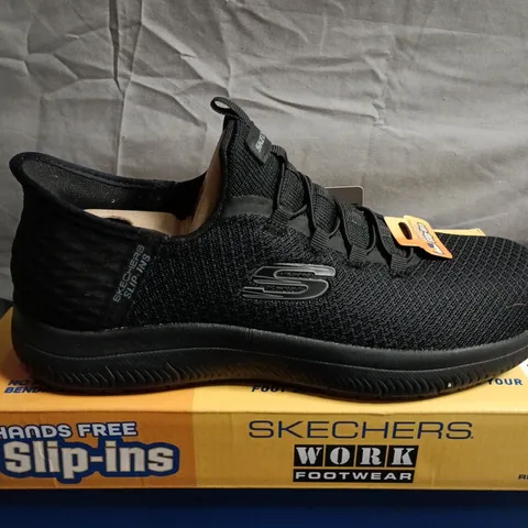 BOXED PAIR OF SKECHERS WORK SLIP-INS BLACK MEMORY FOAM INSOLE – UK SIZE 6