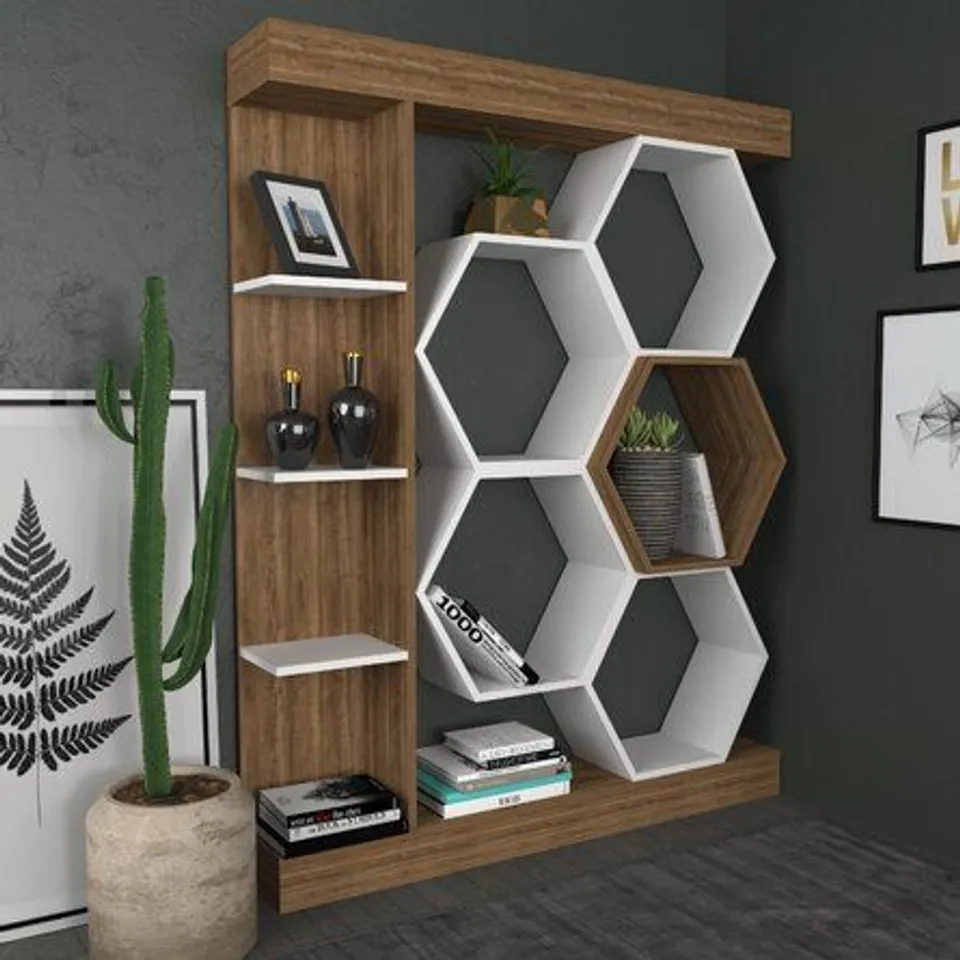 COLUMBIANA BOOKCASE WHITE/OAK