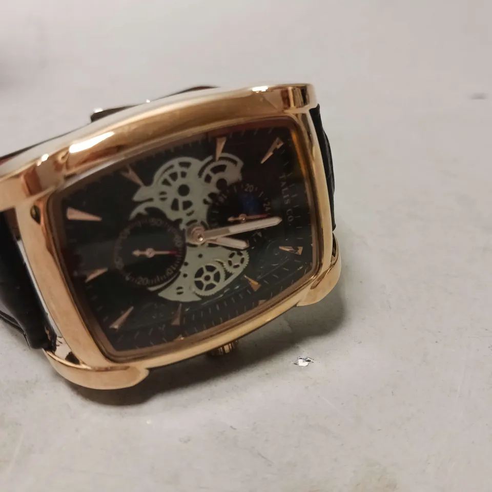 MENS TALIS CO WATCH – MOON PHASE MOVEMENT – SUB DIAL – GENUINE LEATHER STRAP 