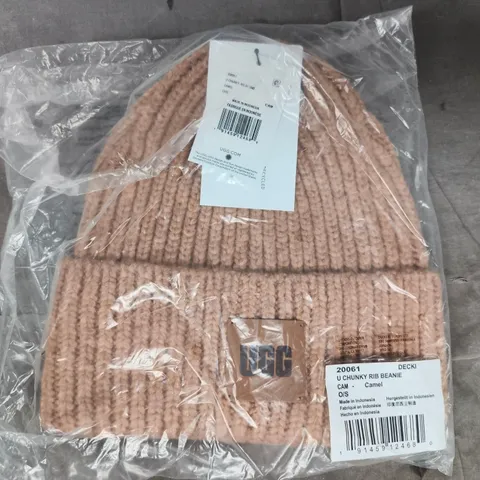 BAGGED UGG CHUNKY RIB BEANIE IN CAMEL - ONE SIZE