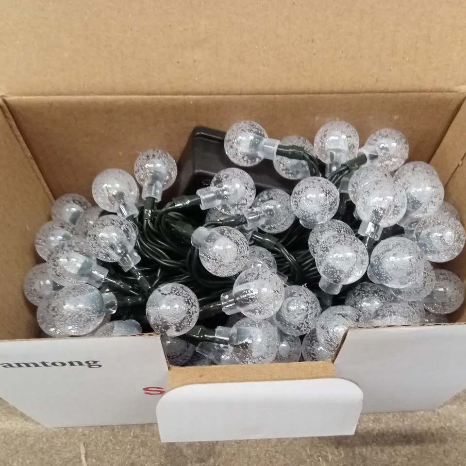 BOX OF APPROX 30 DAMTONG OUTDOOR/INDOOR LED SOLAR STRING LIGHTS