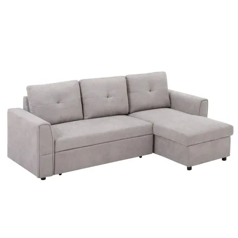 BOXED RAYSSA 3 SEATER SECTIONAL SOFA BED - LIGHT GREY (3 BOXES)