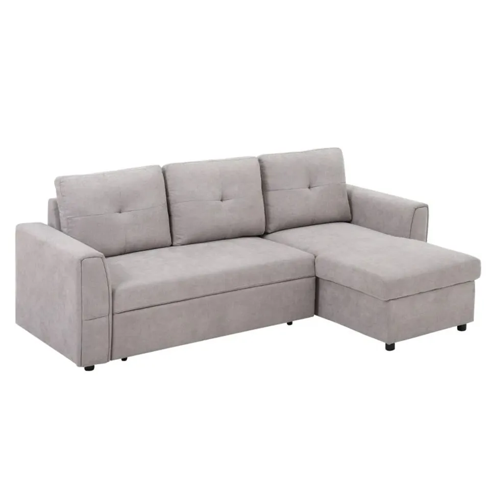 BOXED RAYSSA 3 SEATER SECTIONAL SOFA BED - LIGHT GREY (3 BOXES)