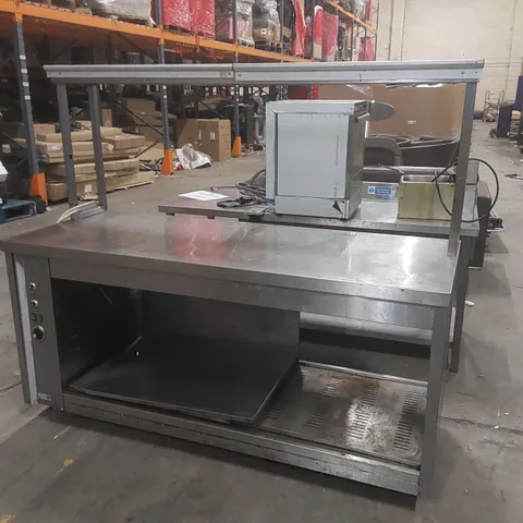 COMMERCIAL STAINLESS STEEL HEATED WORKTOP