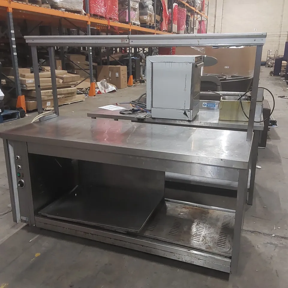 COMMERCIAL STAINLESS STEEL HEATED WORKTOP