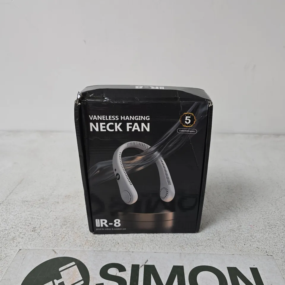 R-8 VANELESS HANGING NECK FAN – BOXED
