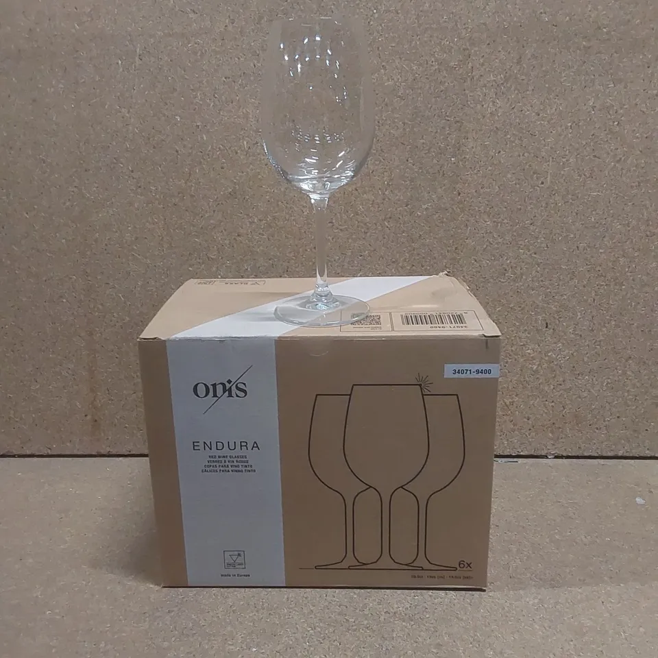 BOXED SET OF 5 ONIS ENDURA RED WINE GLASSES 