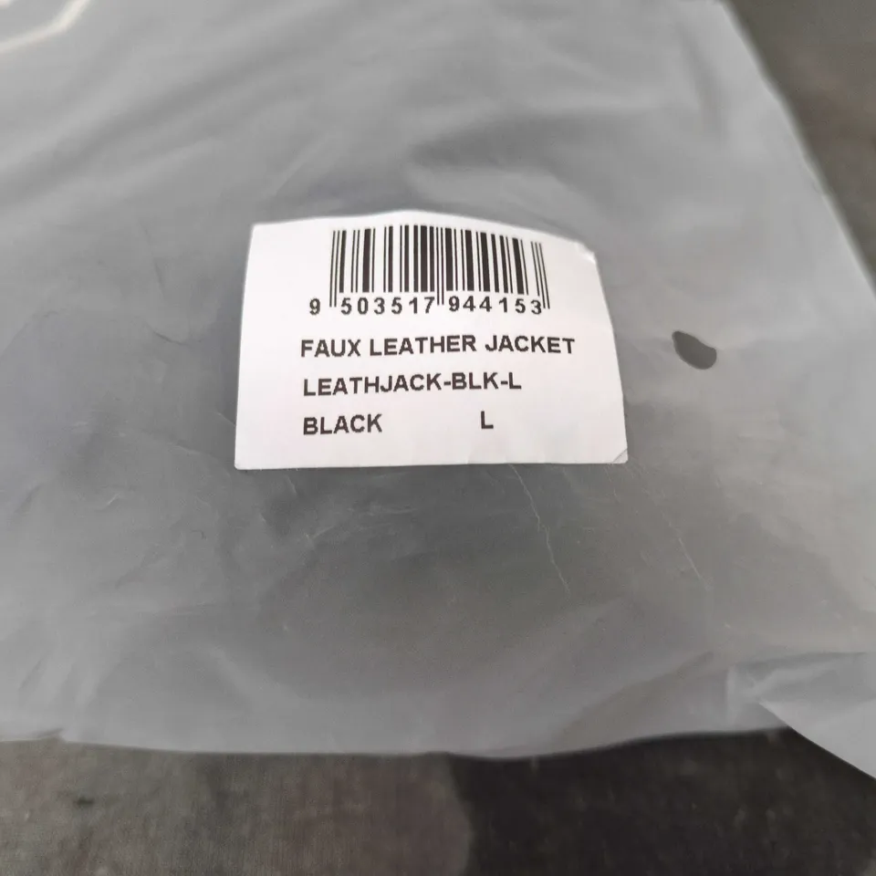 BENIR STUDIOS FAUX LEATHER JACKET BLACK LARGE