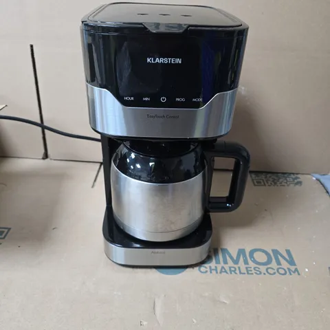 KLARSTEIN COFFEE MAKER WITH GLASS CARAFE – BLACK & STAINLESS STEEL