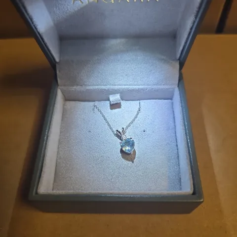 ANGARA HEART-SHAPED BLUE GEMSTONE PENDANT NECKLACE – BOXED