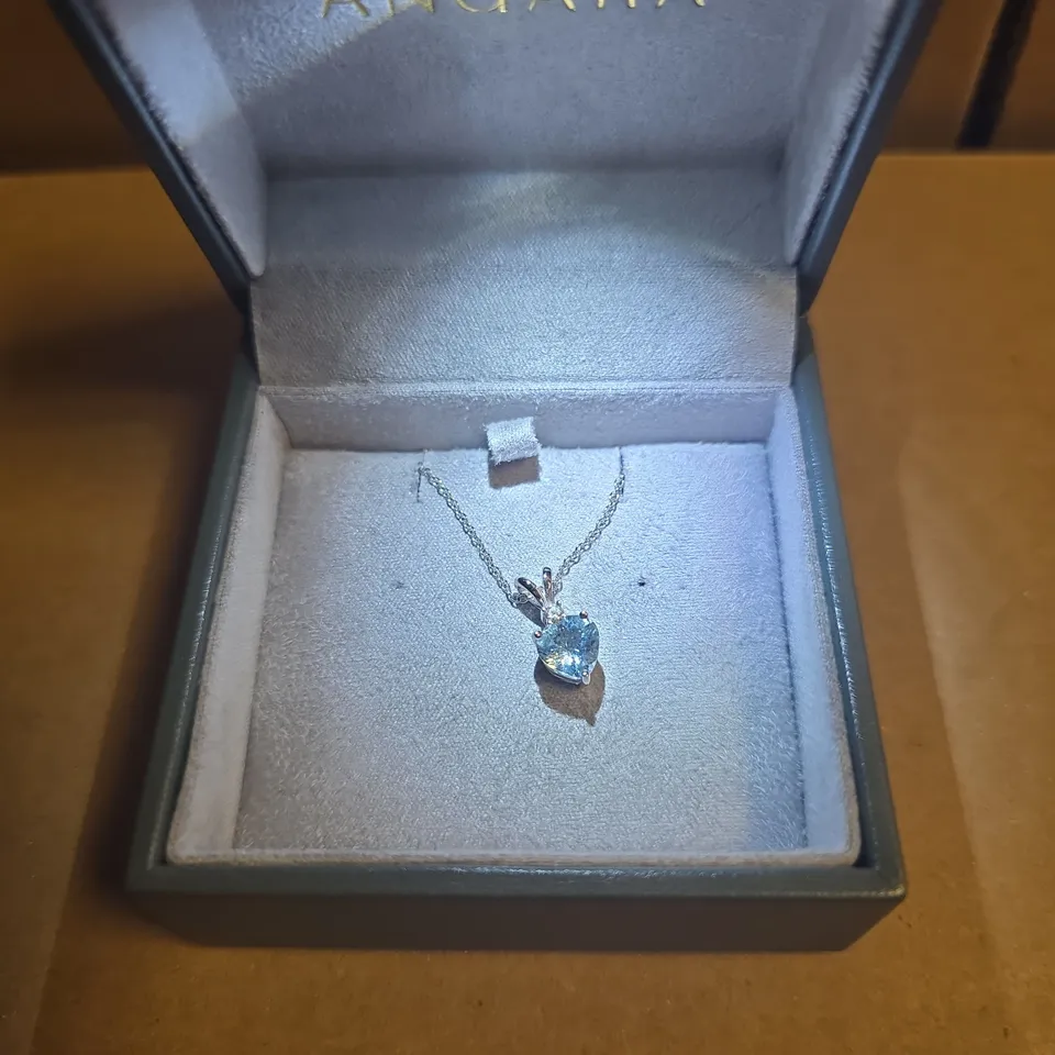 ANGARA HEART-SHAPED BLUE GEMSTONE PENDANT NECKLACE – BOXED