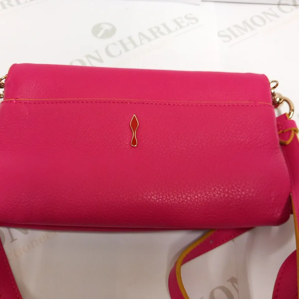 CHRISTIAN LOUBOUTIN ROUGISSIME PONY FUCSIA CLUTCH BAG