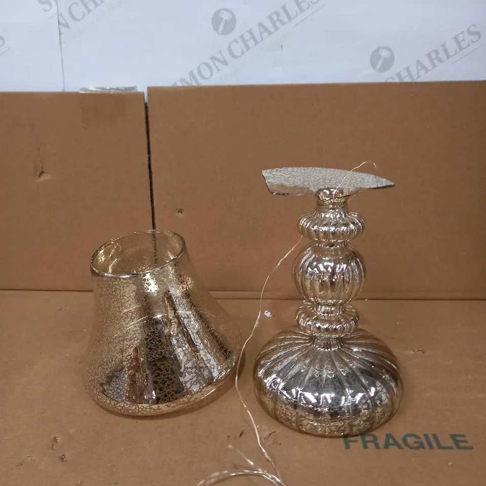 HOME REFLECTIONS PRE-LIT LED MERCURY GLASS LAMP SILVER