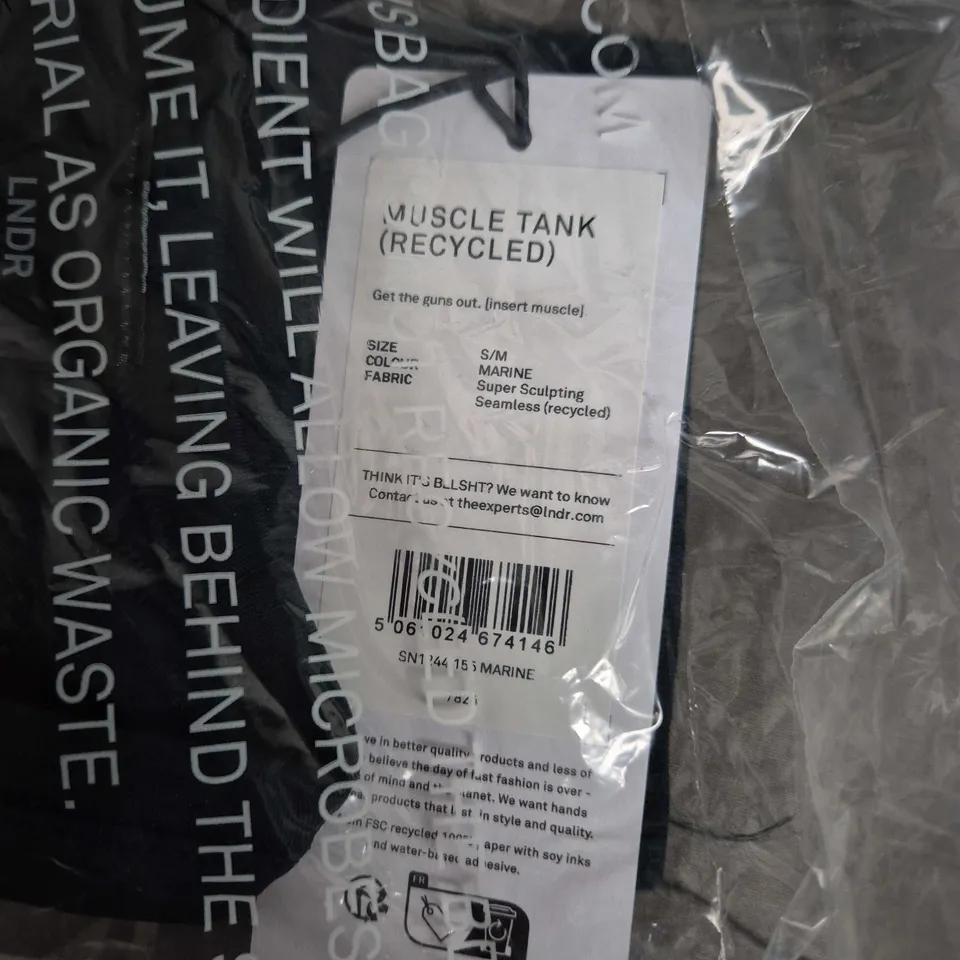 BAGGED LNDR MUSCLE TANK TOP – MARINE (RECYCLED FABRIC) – SIZE S-M